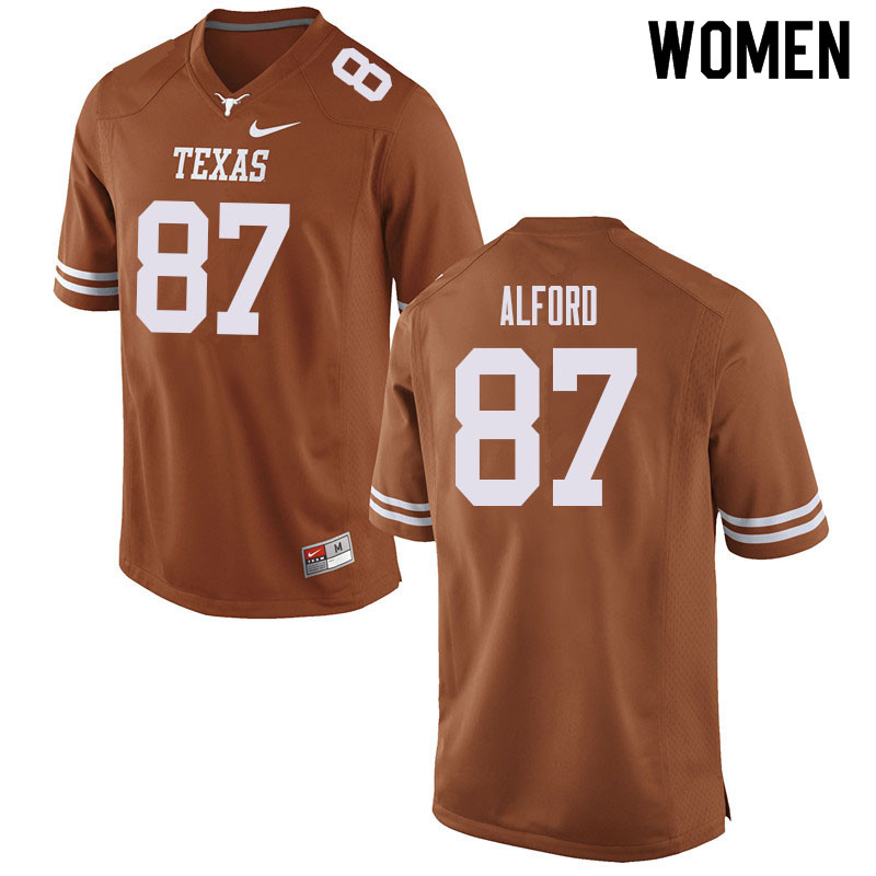 Women #87 Parker Alford Texas Longhorns College Football Jerseys Sale-Orange